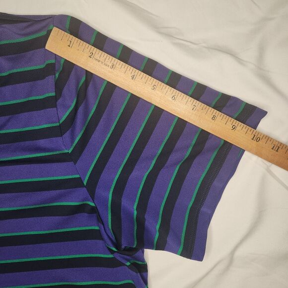 Ralph Lauren RLX Mens XL Atlanta Athletic Club Striped Polo Purple Green Black - Picture 10 of 12
